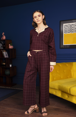 Maroon Check Pant